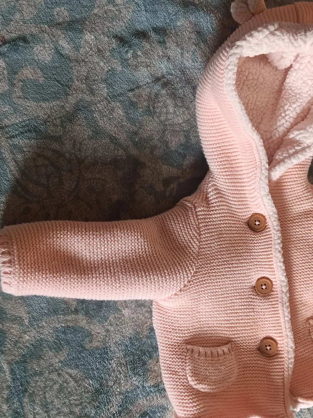 Carter's Baby Plush-Lined Hooded Knit Jacket - Blush Pink